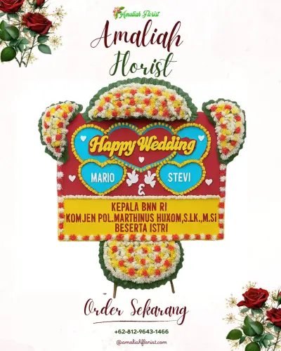 Karangan Papan Bunga Pernikahan di Kesawan